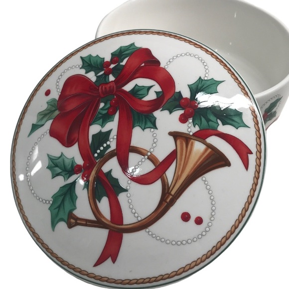 Vintage Mikasa Maxima Jubilation Pattern Christmas Holiday Trinket Candy Dish - Picture 3 of 10